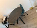 Ronde zwarte (marmerlook) eettafel, Huis en Inrichting, Tafels | Eettafels, Marmer, 100 tot 150 cm, Rond, Ophalen of Verzenden