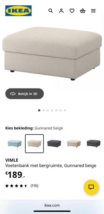 Ikea Kivik voetenbank met opbergruimte beige izgs - afbeelding 7