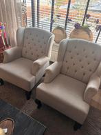 2 Beige fauteuils, Huis en Inrichting, Ophalen, Gebruikt, Stof, 50 tot 75 cm