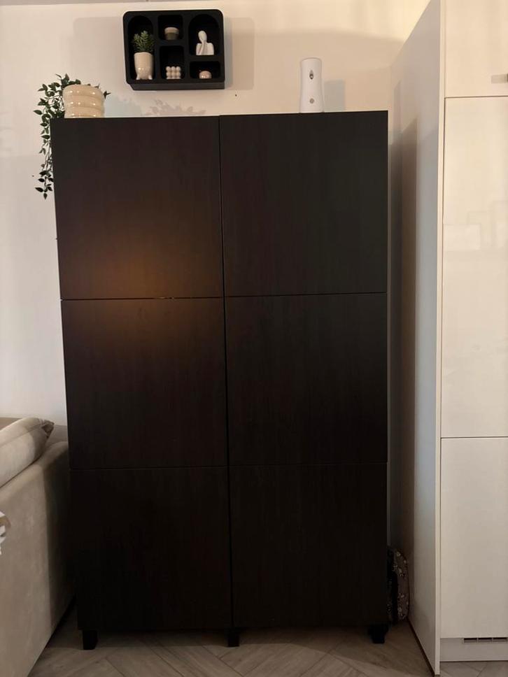 Ikea Besta Kast - Zwartbruin, Huis en Inrichting, Kasten | Kledingkasten, Zo goed als nieuw, 150 tot 200 cm, 100 tot 150 cm, 25 tot 50 cm