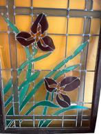 Super groot glas in lood raam 130x95, Doe-het-zelf en Verbouw, Glas en Ramen, Ophalen, Gevelraam of Ruit, Gebruikt, Glas in lood