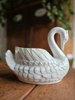 Witte vintage zwaan bloempot, Tuin en Terras, Rond, Binnen, Ophalen of Verzenden, Zo goed als nieuw