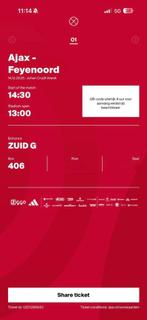 Ajax - Feyenoord, Tickets en Kaartjes, Losse kaart, Eén persoon, December