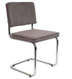 4 Zuiver Ridge Rib Stoelen (donkergrijs), Ophalen, Zo goed als nieuw, Vier, Metaal
