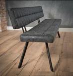 Magazijn Leegverkoop Eetbank pu leer antraciet metaal zwart, Huis en Inrichting, Stoelen, Nieuw, Ophalen of Verzenden, Argonweg 20 Amersfoort