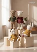 Handgemaakte Gehaakte Beren Set van 4, Ophalen of Verzenden, Zo goed als nieuw, Beer