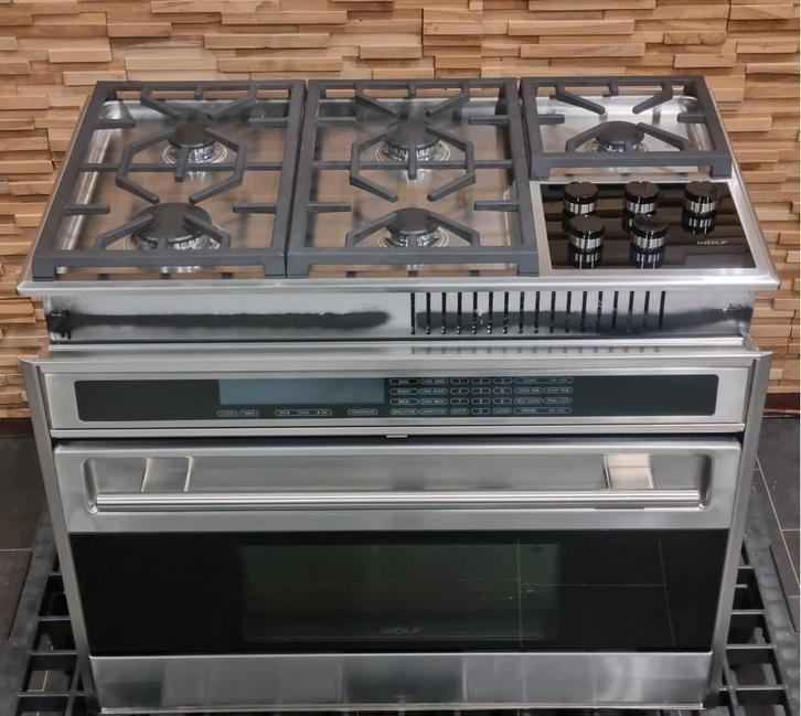 Luxe inbouwoven Wolf 90cm + wolf kookplaat, Witgoed en Apparatuur, Ovens, Zo goed als nieuw, Inbouw, Oven met grill, 60 cm of meer