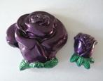 Handgemaakte koelkastmagneet, paarse rozen, Ophalen of Verzenden, Nieuw