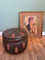 Lucky Vintage oosterse bohemian naaimand of poef, Huis en Inrichting, Banken | Voetenbanken en Poefen, Ophalen, Overige materialen