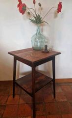 Sober strak eiken oude Hollandse bijzettafel muurtafeltje, Huis en Inrichting, Ophalen, Rechthoekig