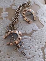 Horloge ketting ,hoefijzer en broche ,Victoriaans, Sieraden, Tassen en Uiterlijk, Antieke sieraden, Ophalen of Verzenden, Overige materialen