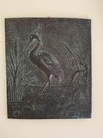 Wandbord metaal kraanvogel zonder lijst, Ophalen of Verzenden