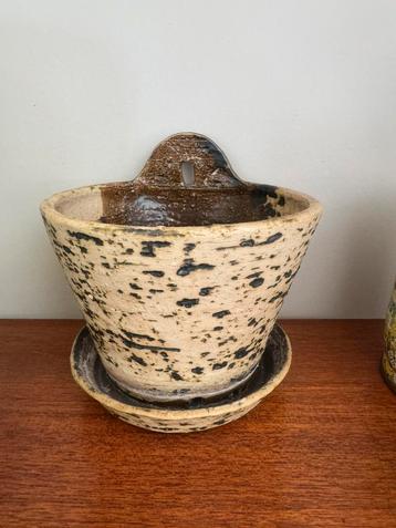 Vintage wandpot berkenbast - bloempot beschikbaar voor biedingen