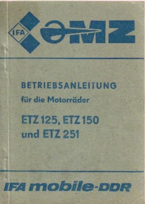 MZ ETZ125 ETZ150 ETZ251 Betriebsanleitung handleiding 4059z, Motoren, Handleidingen en Instructieboekjes, Overige merken, Verzenden
