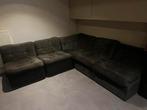 Vintage Modulaire stof Bruine Bank losse delen, Huis en Inrichting, Banken | Bankstellen, Ophalen, 250 tot 300 cm, Gebruikt, Hoekbank