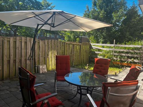 Complete tuinset, Tuin en Terras, Tuinsets en Loungesets, Gebruikt, Tuinset, Aluminium, 5 zitplaatsen, Eettafel, Ophalen