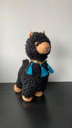 Zwarte grote alpaca knuffel knuffeltje lama mexico look, Ophalen of Verzenden, Zo goed als nieuw, Overige typen