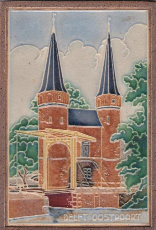 Westraven cloisonné tegel : Oostpoort Delft, Antiek en Kunst, Antiek | Wandborden en Tegels, Ophalen of Verzenden