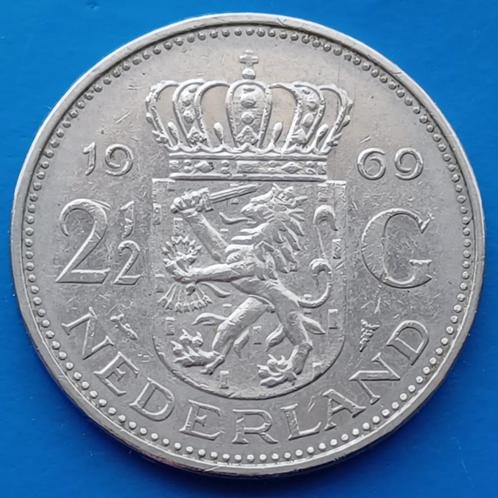 2 1/2 gulden 1969 visje - 1969, Postzegels en Munten, Munten | Nederland, Losse munt, 2½ gulden, Koningin Juliana, Verzenden