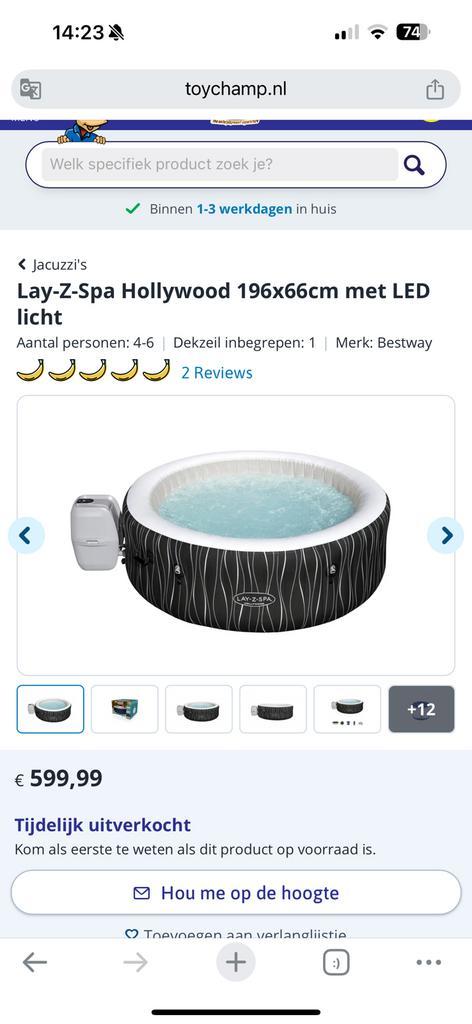 Lazy z spa hollywood met led verlichting!, Tuin en Terras, Bubbelbaden en Hottubs, Gebruikt, Ophalen