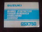 Suzuki GSX750  1981 motorfiets handleiding handbuch GSX 750, Motoren, Handleidingen en Instructieboekjes, Ophalen of Verzenden