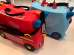 Trunki koffertjes blauw en brandweer, Sieraden, Tassen en Uiterlijk, Koffers, Wieltjes, Gebruikt, Hard kunststof, Minder dan 50 cm