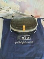 Ralph Lauren saddle bag tas in shiny crocoprint leer medium, Verzenden, Nieuw, Zwart, Schoudertasje