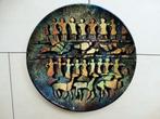 Emaille metalen schaal, bord, wandbord met figuren en dieren, Ophalen of Verzenden