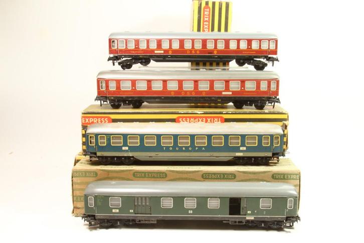 Trix Express  blikken D rijtuigen 4 stuks, Hobby en Vrije tijd, Modeltreinen | H0, Gebruikt, Wagon, Gelijkstroom, Trix, Ophalen