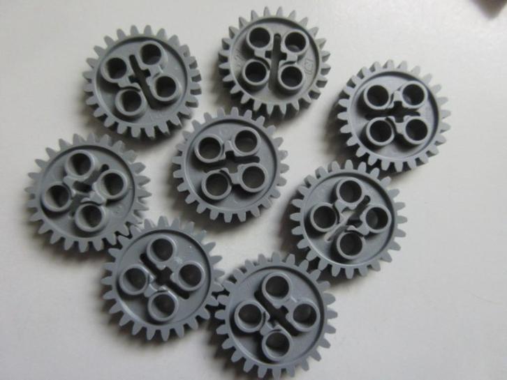nr. 8010, 8 donkergrijze tandwielen, x187 Gear 24 Tooth, Kinderen en Baby's, Speelgoed | Duplo en Lego, Zo goed als nieuw, Lego