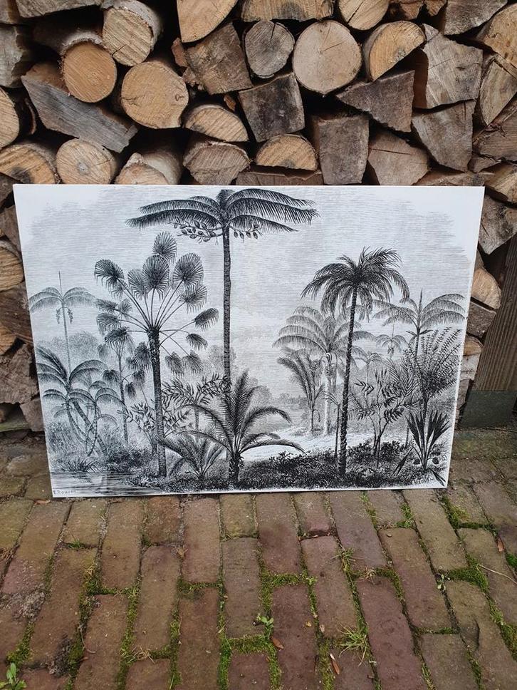 Canvas Schilderij Palmbomen 80x60 cm - Nieuwstaat, Huis en Inrichting, Woonaccessoires | Schilderijen, Tekeningen en Foto's, Zo goed als nieuw