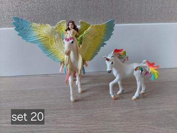 Schleich Fairy pegasus, veulen, poppetje set 20 beschikbaar voor biedingen