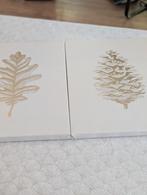 Canvas Schilderijen Beige/Goud, Huis en Inrichting, Minder dan 50 cm, Ophalen of Verzenden, Zo goed als nieuw, Schilderij