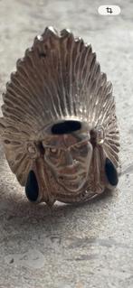 Prachtige echt zilveren indianen ring met onyx, 19 tot 20, Ophalen of Verzenden, Zo goed als nieuw, Dame of Heer