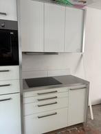 Witte keuken met RVS blad, Huis en Inrichting, Keuken | Complete keukens, Ophalen, Gebruikt, Wit, Enkelwandige keuken