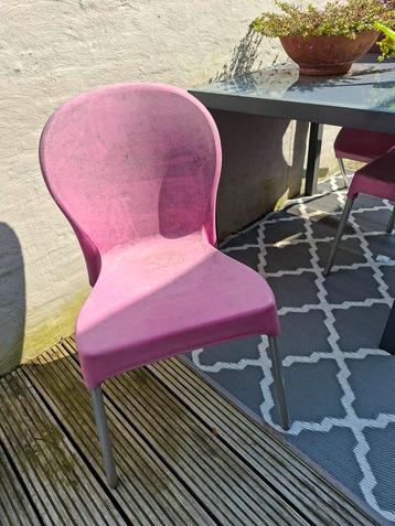 Roze tuinstoelen 3 stuks beschikbaar voor biedingen