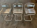 3 horeca barkrukken krukken aluminium zilver, Huis en Inrichting, Barkrukken, 3 krukken, Ophalen