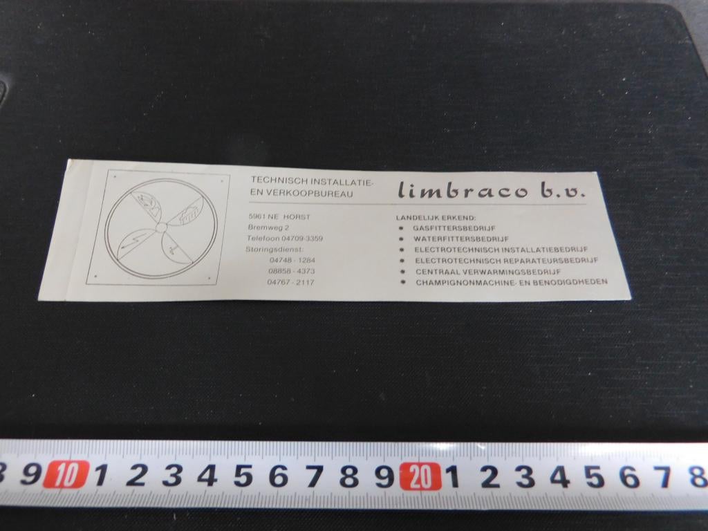 sticker Horst LIMBRACO bv Technische Installatie en verkoopb, Verzamelen, Ophalen, Zo goed als nieuw