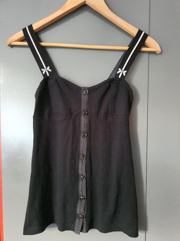 Super Leuke Zwarte Top met Strikjes - Maat XS/34/6 Marc Cain, Kleding | Dames, Tops, Maat 34 (XS) of kleiner, Zwart, Zonder mouw