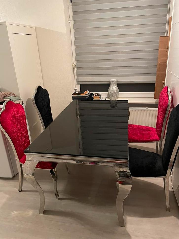 Mooie barok stijl eettafel met 4 stoelen eethoek, Huis en Inrichting, Tafels | Eettafels, Zo goed als nieuw, 50 tot 100 cm, 150 tot 200 cm