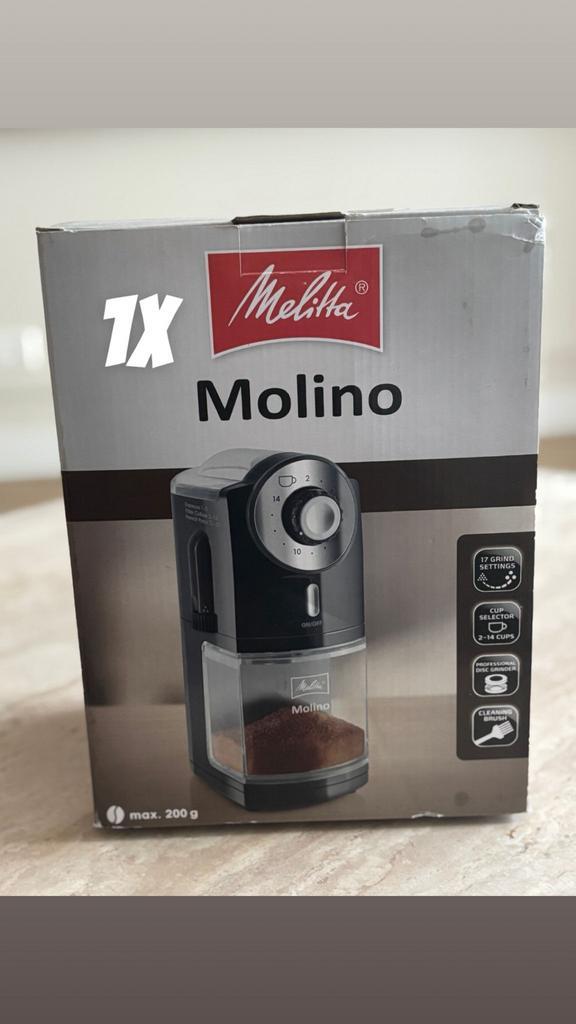 Melitta Molino Koffiemolen - Nieuw!, Witgoed en Apparatuur, Koffiezetapparaten, Nieuw, Koffiebonen, Overige modellen, 2 tot 4 kopjes