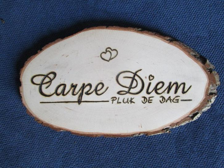 woonspreuken - uw eigen tekst op hout creamar PYROGRAFIE, Huis en Inrichting, Woonaccessoires | Tekstborden en Spreuken, Nieuw