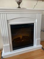 Elektrische haard met witte omlijsting, Ophalen of Verzenden, Zo goed als nieuw, Vrijstaande haard, Elektrische haard