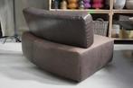 Luxe halfronde donkerbruine fauteuil lounge echt leer Jess, Huis en Inrichting, Fauteuils, Ophalen, Zo goed als nieuw, Leer, 125 cm of meer