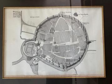  Plattegrond Breda ca. 1330 – Luxe goud/zwart lijst beschikbaar voor biedingen
