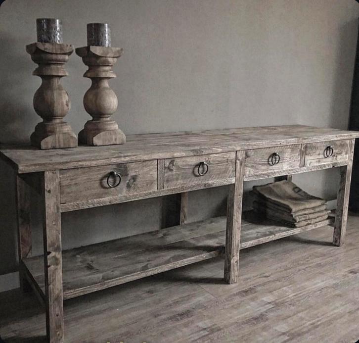 ~Stoer Sober Landelijk Houten Sidetable/Wandtafel~, Huis en Inrichting, Woonaccessoires | Overige, Zo goed als nieuw, Ophalen of Verzenden