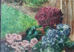 Willem Elisa Roelofs (1874-1940) - Bloemen op de veranda, Antiek en Kunst, Ophalen of Verzenden