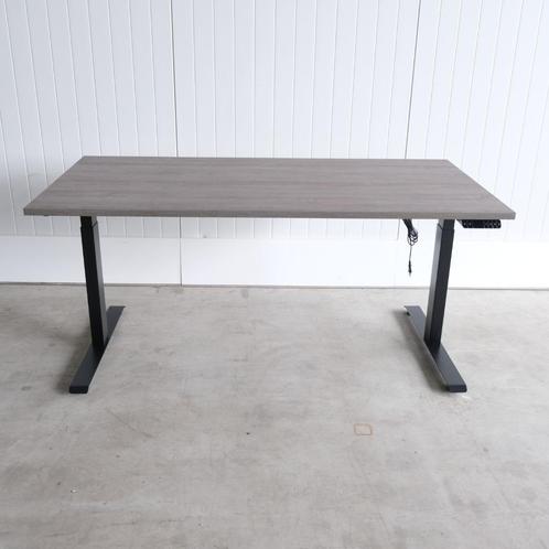 Elektrisch zit/sta bureau,160x80cm, D.eiken blad, Zwart BR72, Huis en Inrichting, Bureaus, Zo goed als nieuw, Stabureau, Elektrisch