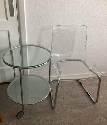 Ikea stoel Tobias, transparant met verchroomde voet beschikbaar voor biedingen