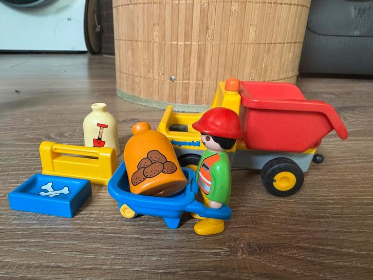 Playmobil 123 Bouwvakker met Kiepwagen, Kinderen en Baby's, Speelgoed | Playmobil, Gebruikt, Los playmobil, Ophalen of Verzenden